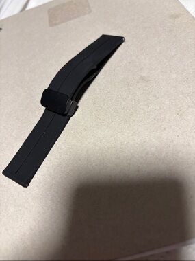Black Silicone Watch Band with Clasp for Apple